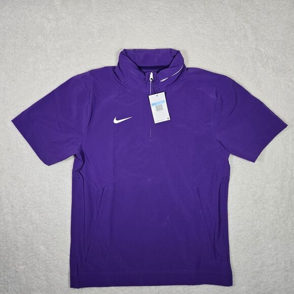 Nike Coaches 1/4 Zip Hooded SS Jacket Purple White Mens Medium FJ9548-545 M - Picture 1 of 5